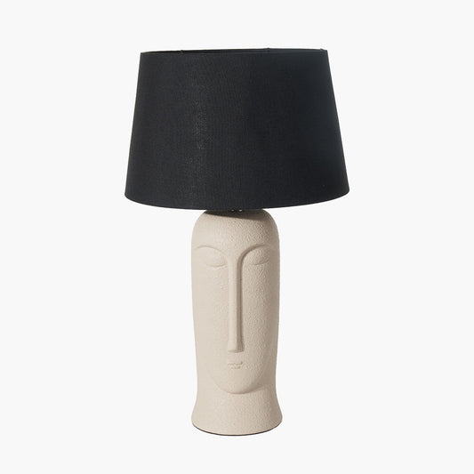 Rushmore Cream Texture Ceramic Table Lamp With Face Detail for sale - Woodcock and Cavendish