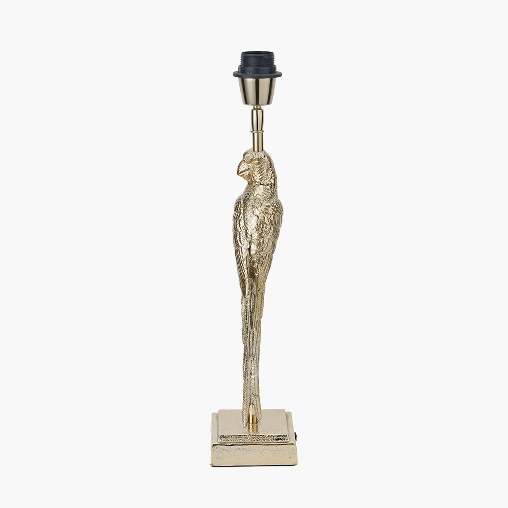 Lori Shiny Gold Metal Parrot Table Lamp