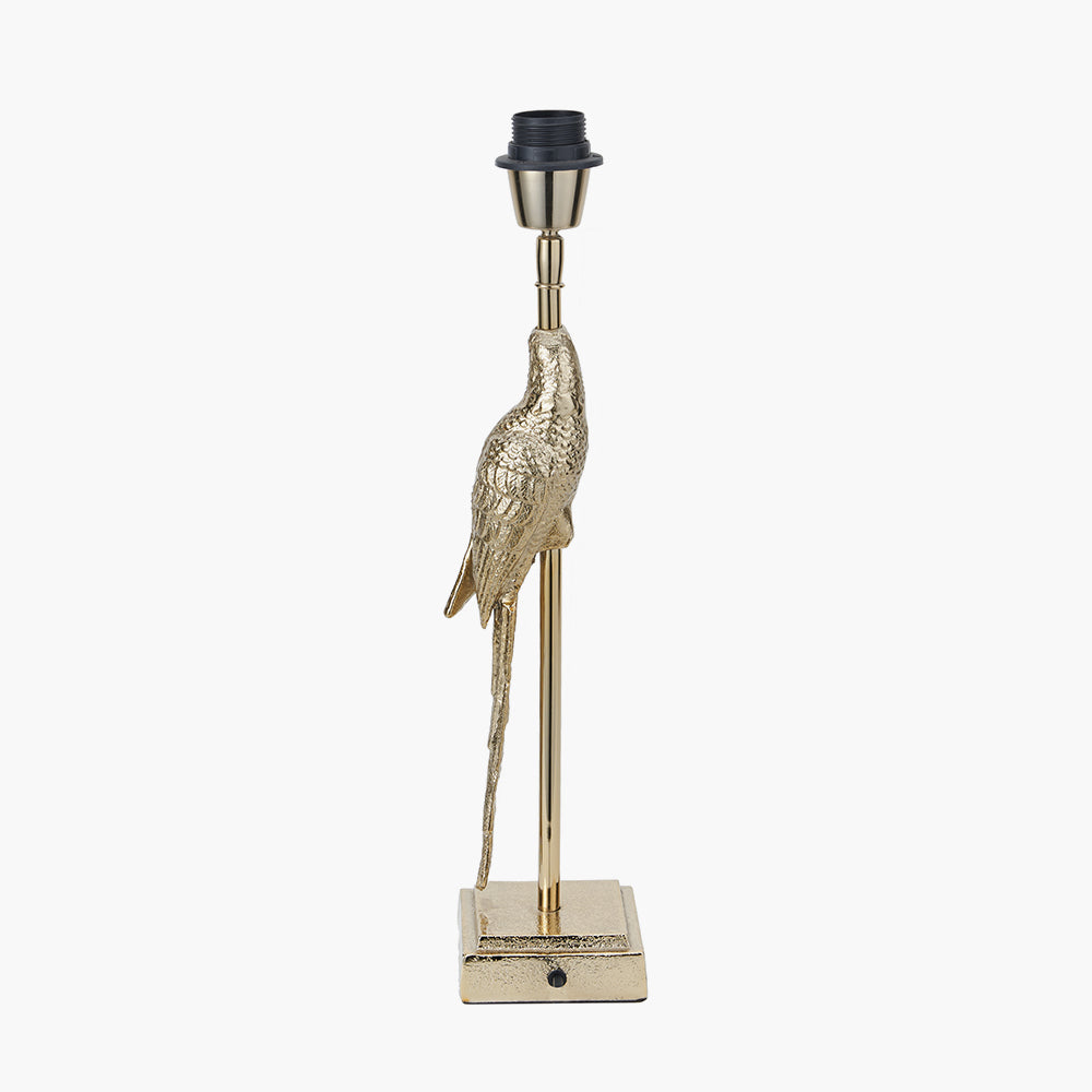 Lori Shiny Gold Metal Parrot Table Lamp