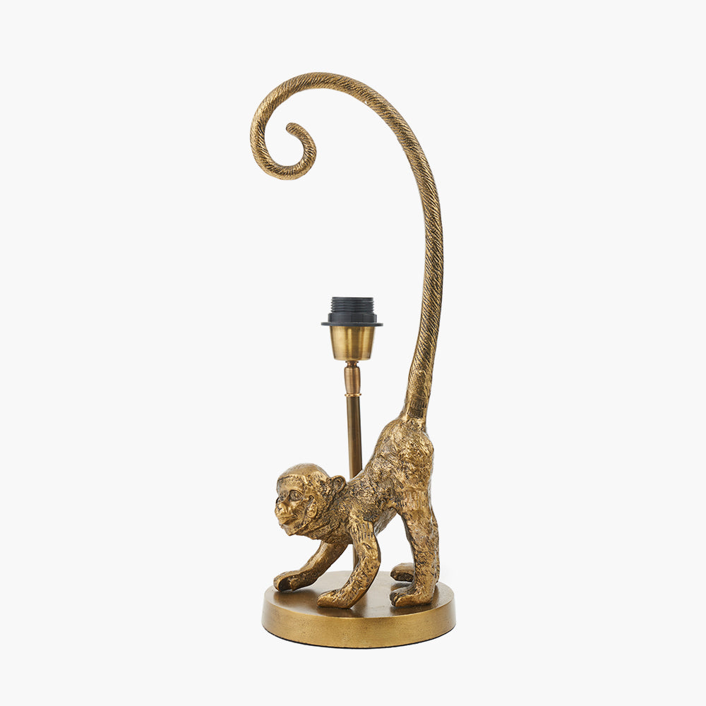 Vervet Antique Brass Metal Monkey Table Lamp for sale - Woodcock and Cavendish