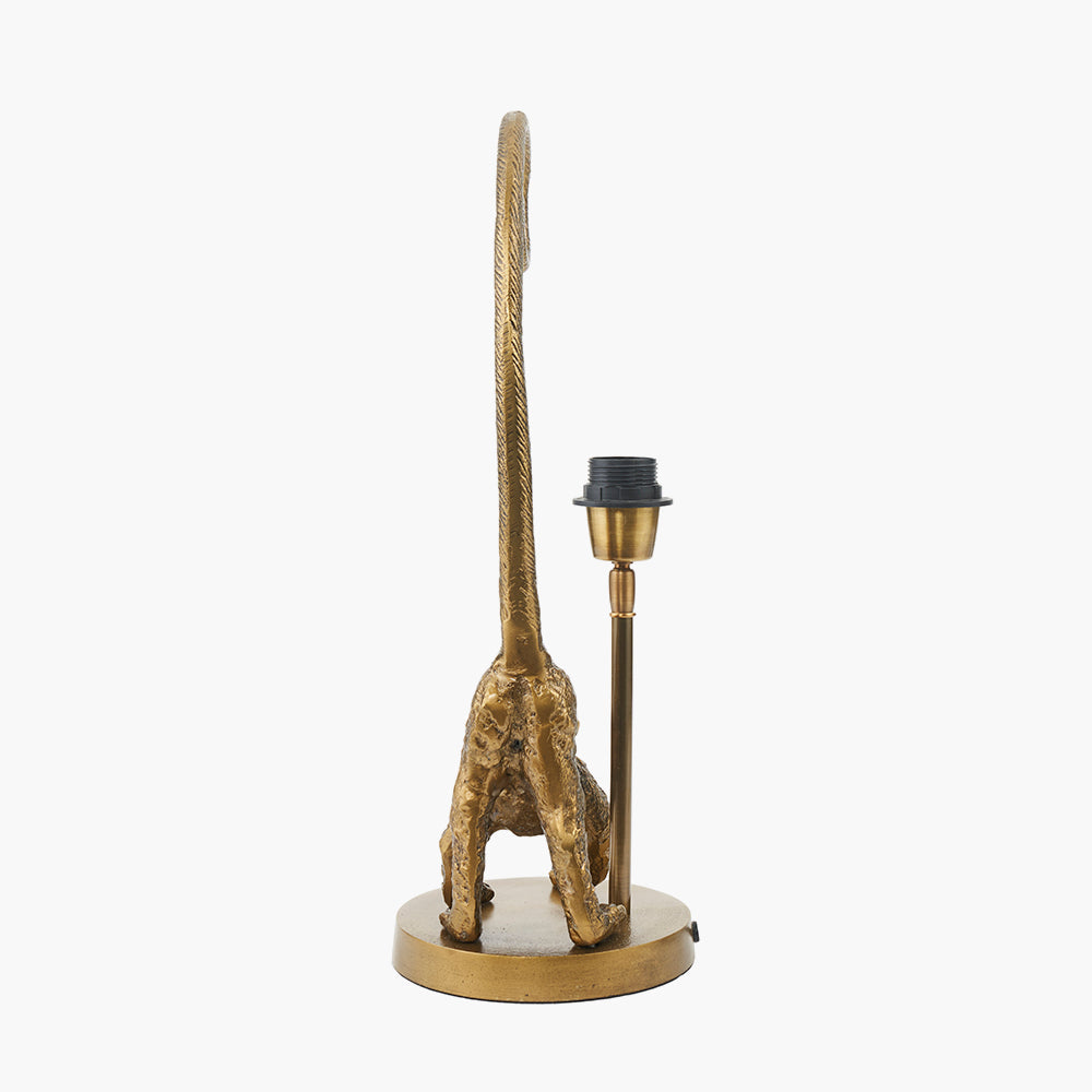 Vervet Antique Brass Metal Monkey Table Lamp for sale - Woodcock and Cavendish