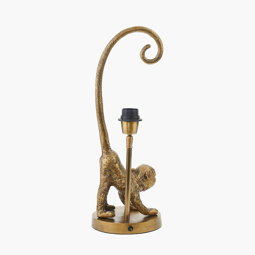 Vervet Antique Brass Metal Monkey Table Lamp for sale - Woodcock and Cavendish