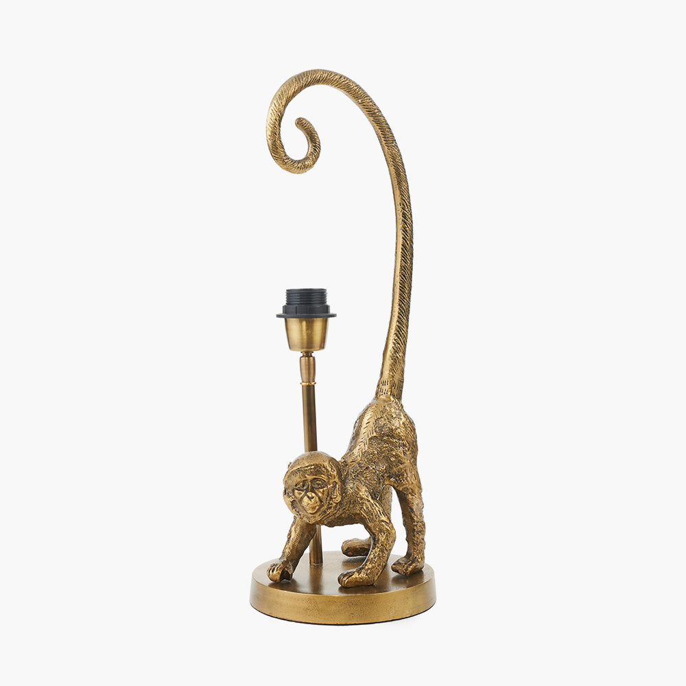 Vervet Antique Brass Metal Monkey Table Lamp for sale - Woodcock and Cavendish