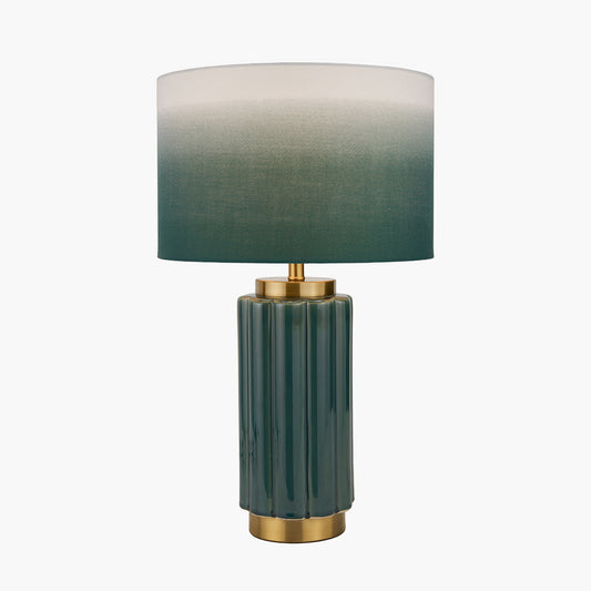 Lushan Green Scalloped Ceramic Table Lamp