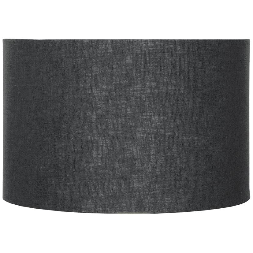 30cm Black Self Lined Linen Drum Shade for sale - Woodcock and Cavendish