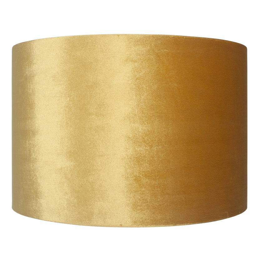 30cm Gold Velvet Cylinder Shade for sale - Woodcock and Cavendish