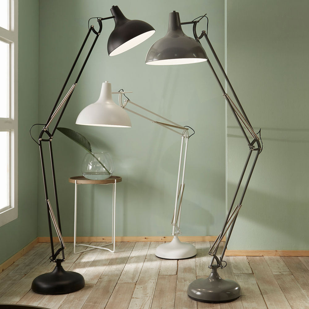 Alonzo Grey Painted Oversize Task Floor Lamp for sale - Woodcock and Cavendish