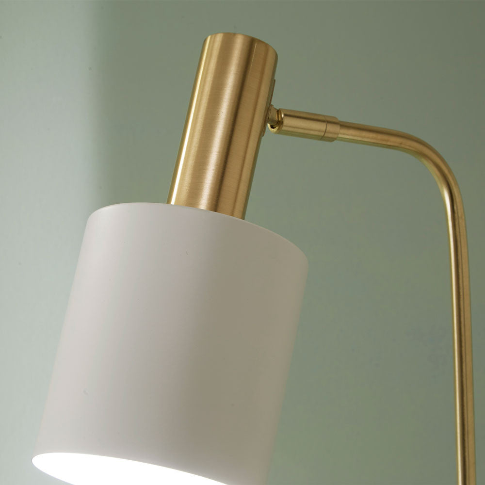 Biba Marble Footed White and Gold Retro Floor Lamp for sale - Woodcock and Cavendish