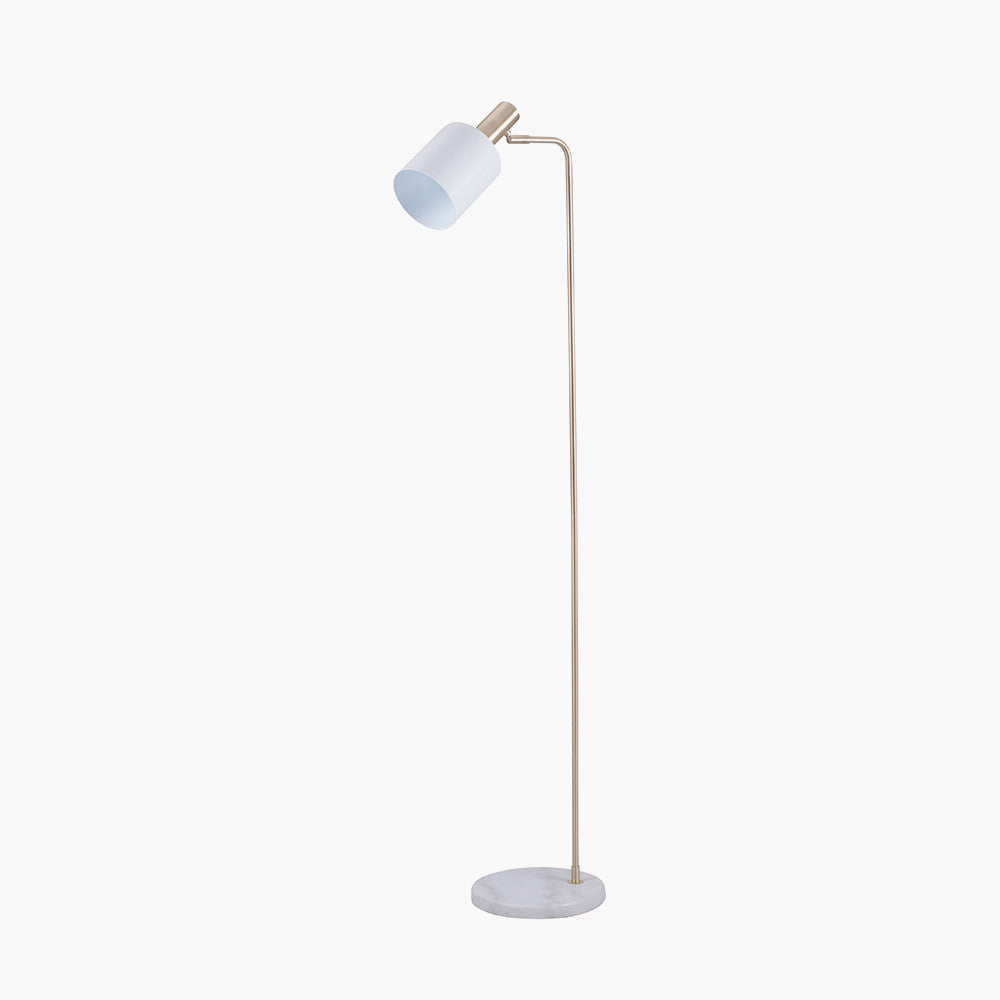 Biba Marble Footed White and Gold Retro Floor Lamp for sale - Woodcock and Cavendish