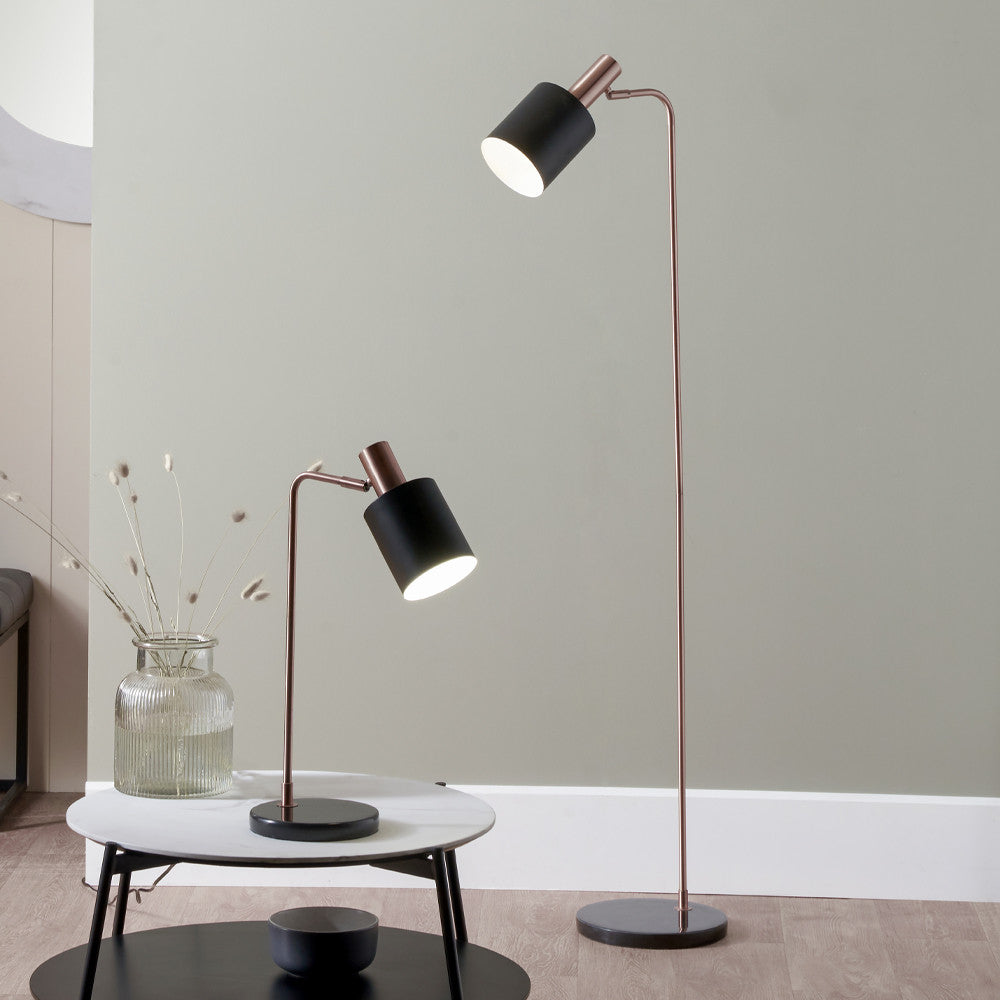 Biba Black and Antique Copper Task Floor Lamp for sale - Woodcock and Cavendish