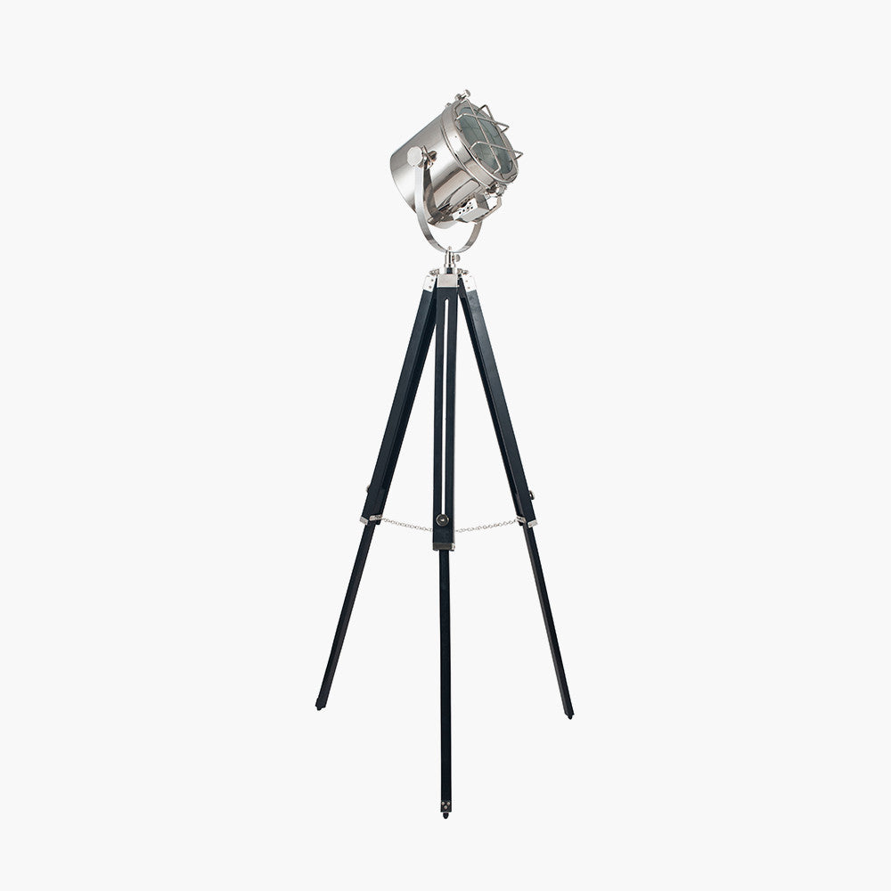 Beckett Black and Silver Tripod Marine Floor Lamp for sale - Woodcock and Cavendish