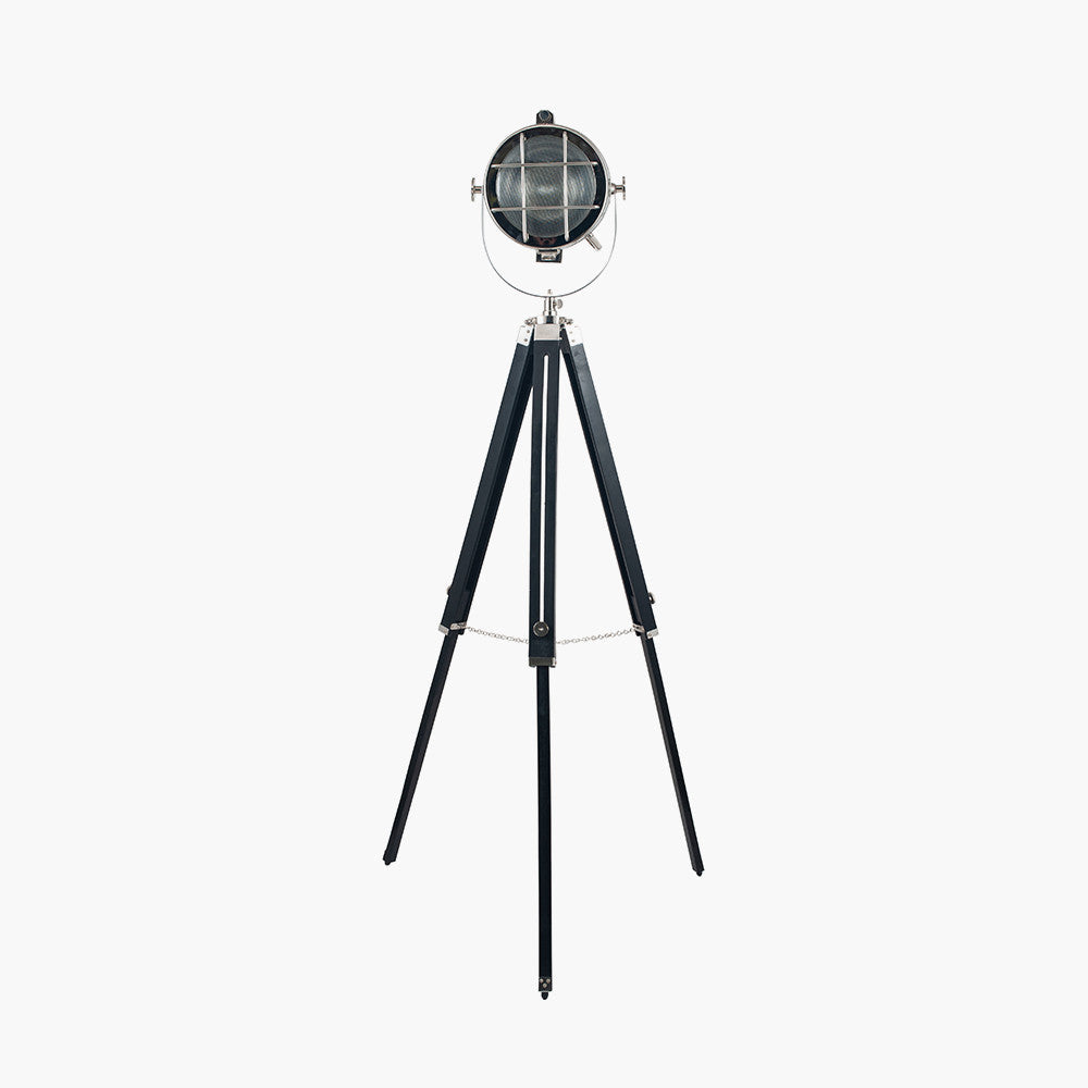 Beckett Black and Silver Tripod Marine Floor Lamp for sale - Woodcock and Cavendish