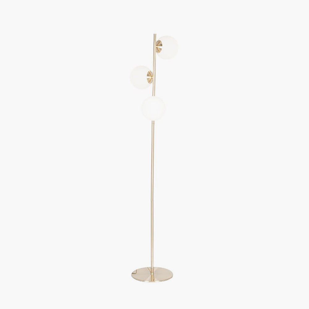 Asterope White Orb and Gold Metal Floor Lamp for sale - Woodcock and Cavendish