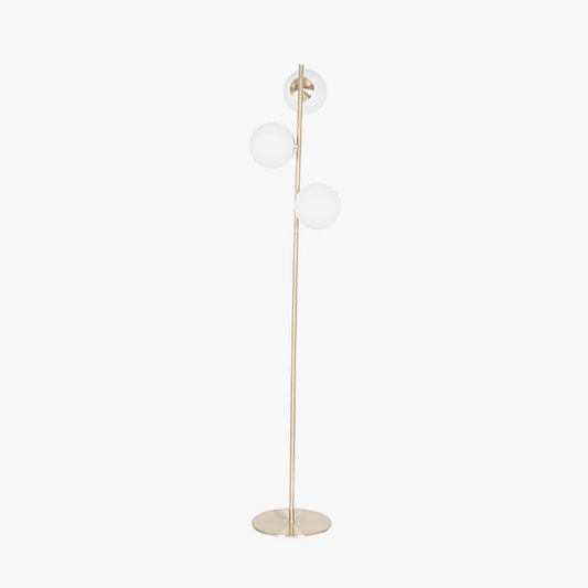 Asterope White Orb and Gold Metal Floor Lamp for sale - Woodcock and Cavendish