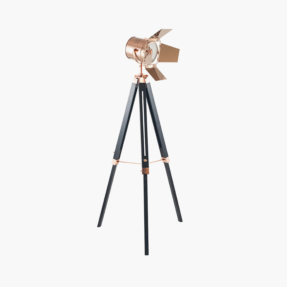 Hereford Copper and Black Tripod Floor Lamp for sale - Woodcock and Cavendish