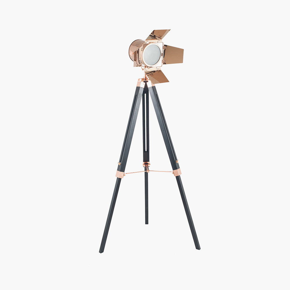 Hereford Copper and Black Tripod Floor Lamp for sale - Woodcock and Cavendish