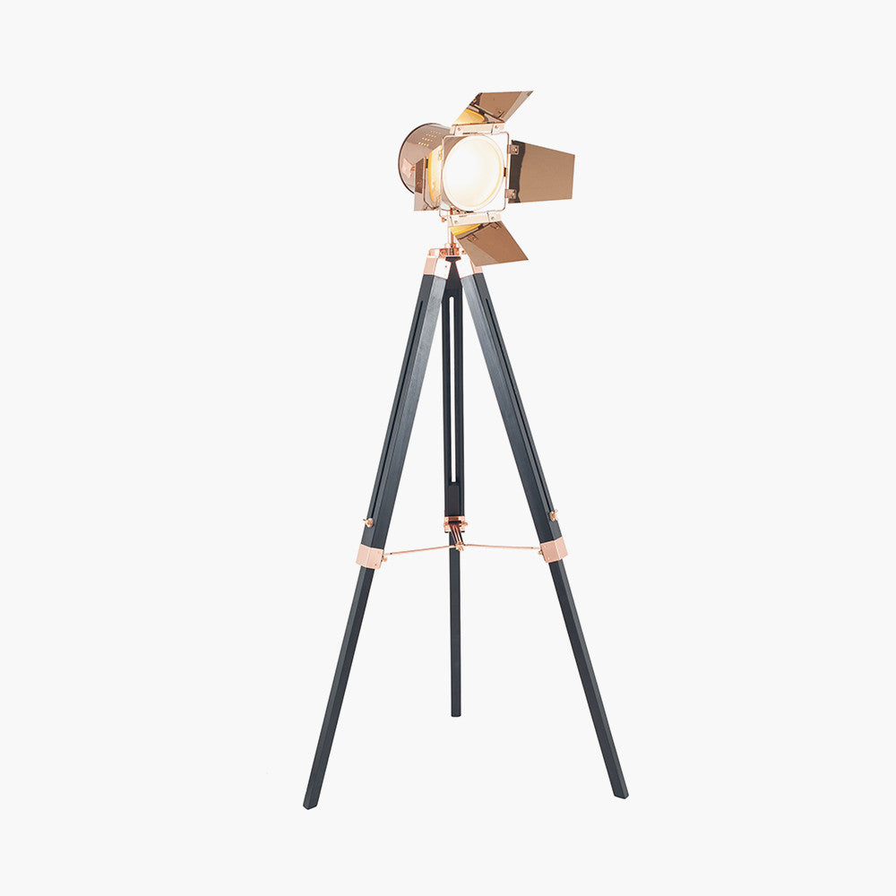 Hereford Copper and Black Tripod Floor Lamp for sale - Woodcock and Cavendish