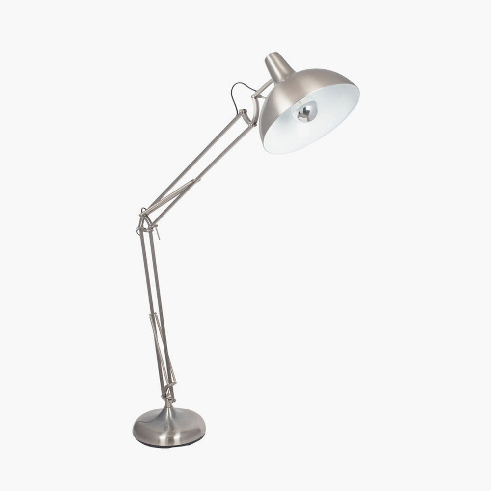 Alonzo Brushed Chrome Metal Task Floor Lamp for sale - Woodcock and Cavendish
