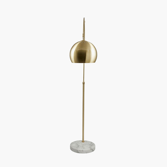 Feliciani Brushed Brass Metal and White Marble Floor Lamp for sale - Woodcock and Cavendish