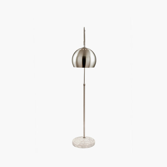 FelicianiÂ Brushed Silver Metal and White Marble Floor Lamp for sale - Woodcock and Cavendish