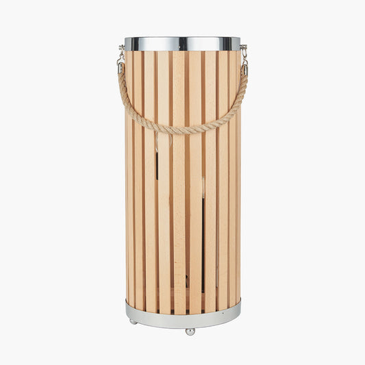 Austell Natural Wood Large Lantern Floor Lamp for sale - Woodcock and Cavendish