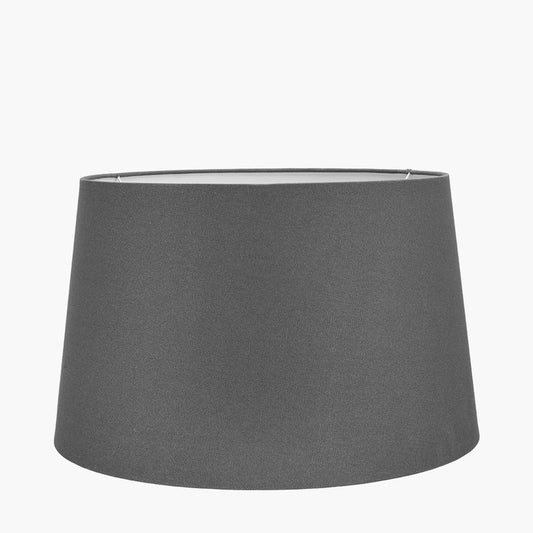 Winston 45cm Grey Handloom Tapered Cylinder Shade for sale - Woodcock and Cavendish