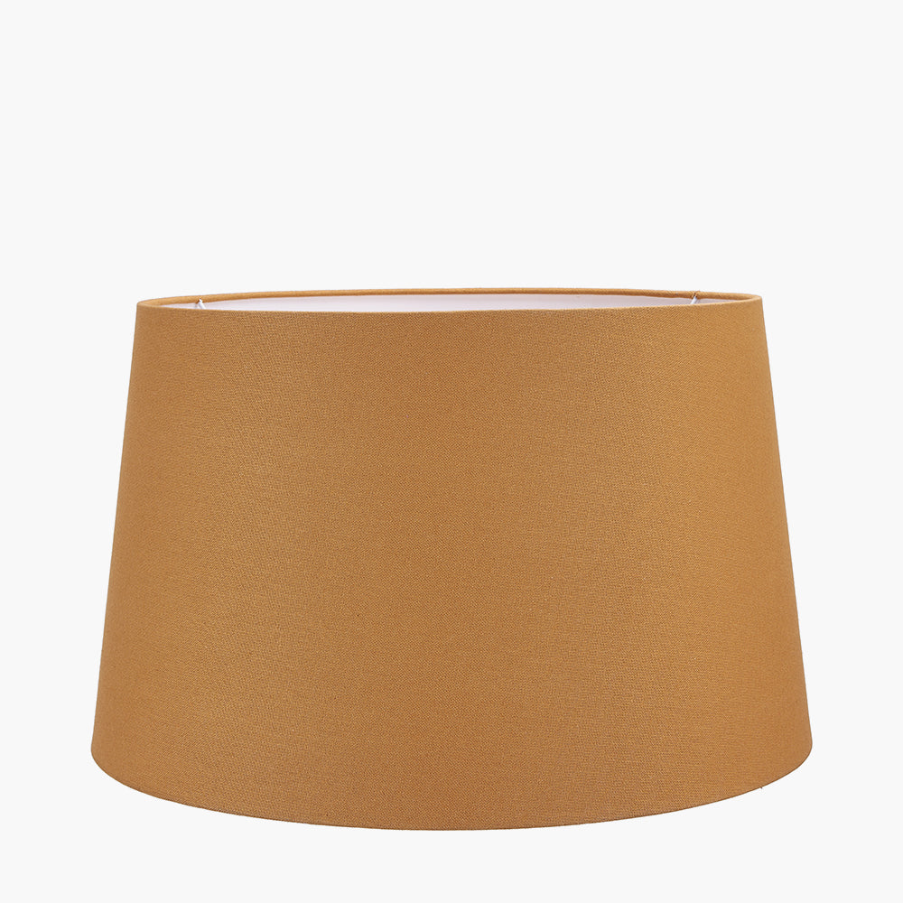 Winston 45cm Mustard Handloom Tapered Cylinder Shade for sale - Woodcock and Cavendish