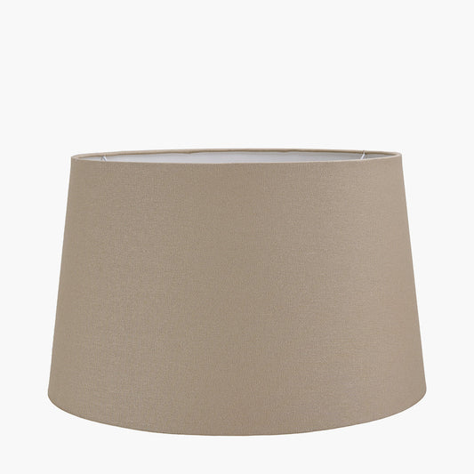 Winston 45cm Taupe Handloom Tapered Cylinder Shade for sale - Woodcock and Cavendish