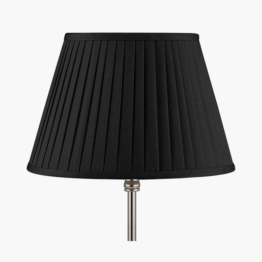 Lyndon 30cm Black Poly Cotton Knife Pleat Shade for sale - Woodcock and Cavendish