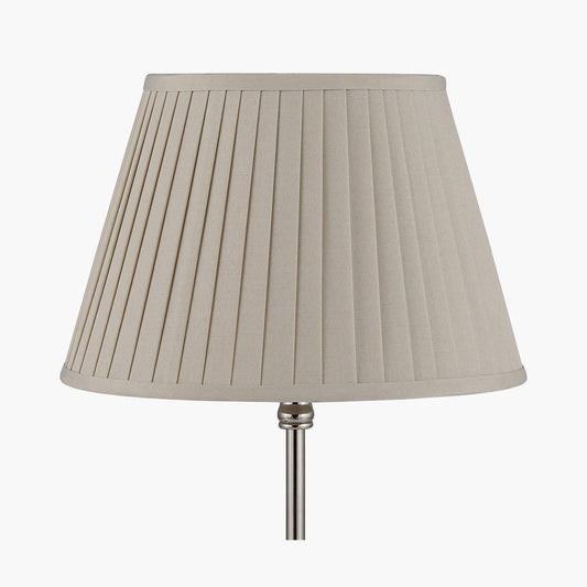 Lyndon 40cm Taupe Poly Cotton Knife Pleat Shade for sale - Woodcock and Cavendish