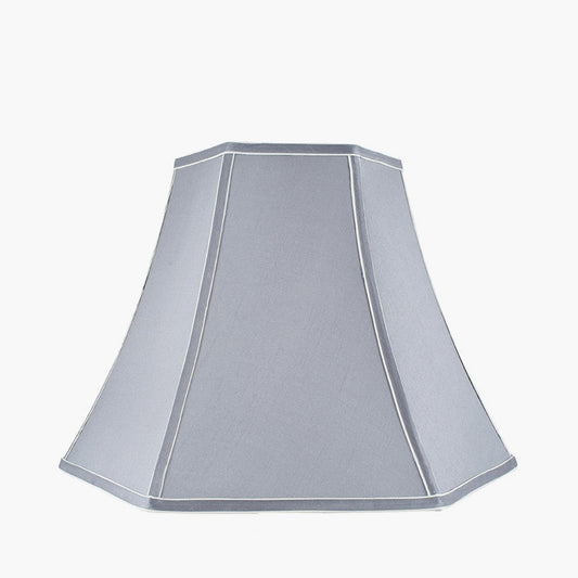 Lyla 25cm Steel Grey Polysilk Bowed Shade for sale - Woodcock and Cavendish