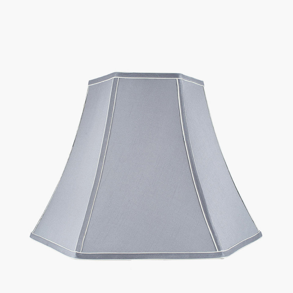 Lyla 40cm Steel Grey Polysilk Bowed Shade for sale - Woodcock and Cavendish