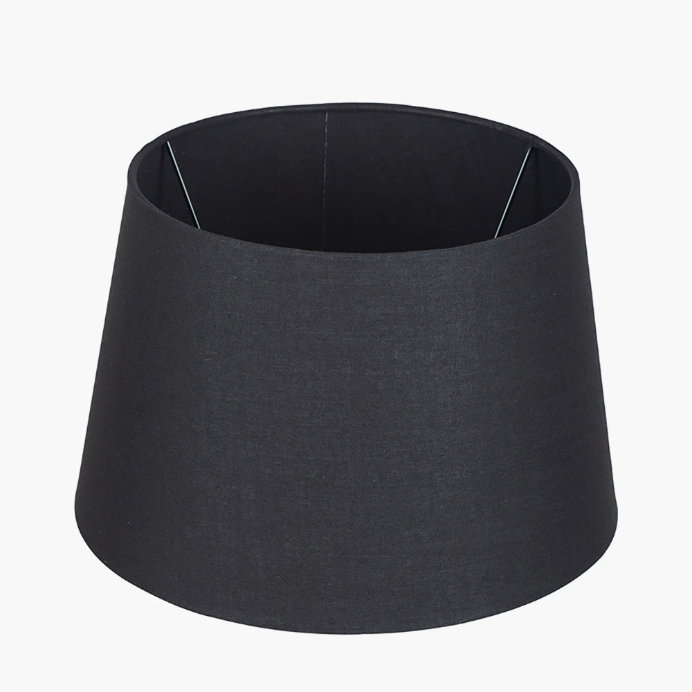 Adelaide 20cm Black Tapered Poly Cotton Shade for sale - Woodcock and Cavendish