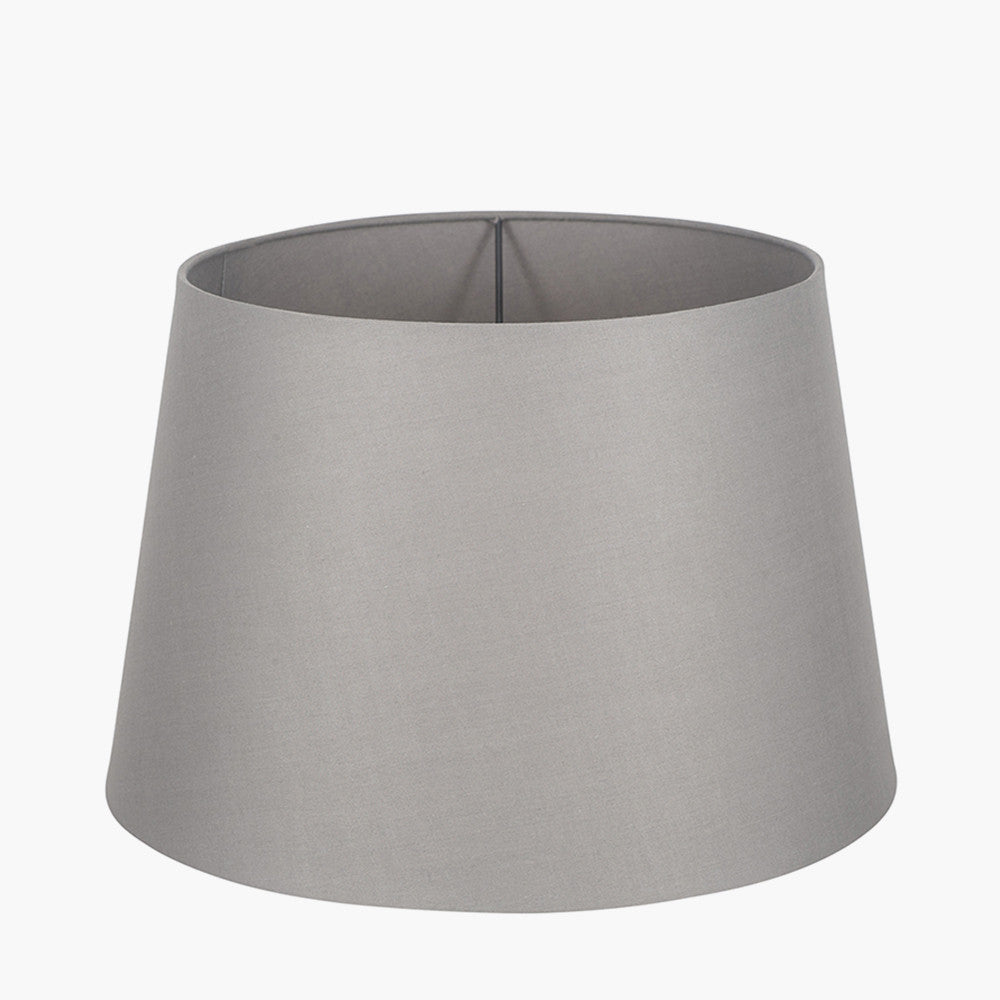 Adelaide 20cm Steel Grey Tapered Poly Cotton Shade for sale - Woodcock and Cavendish