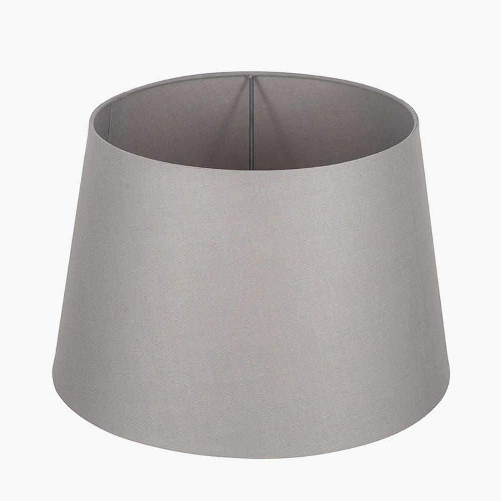 Adelaide 20cm Steel Grey Tapered Poly Cotton Shade for sale - Woodcock and Cavendish