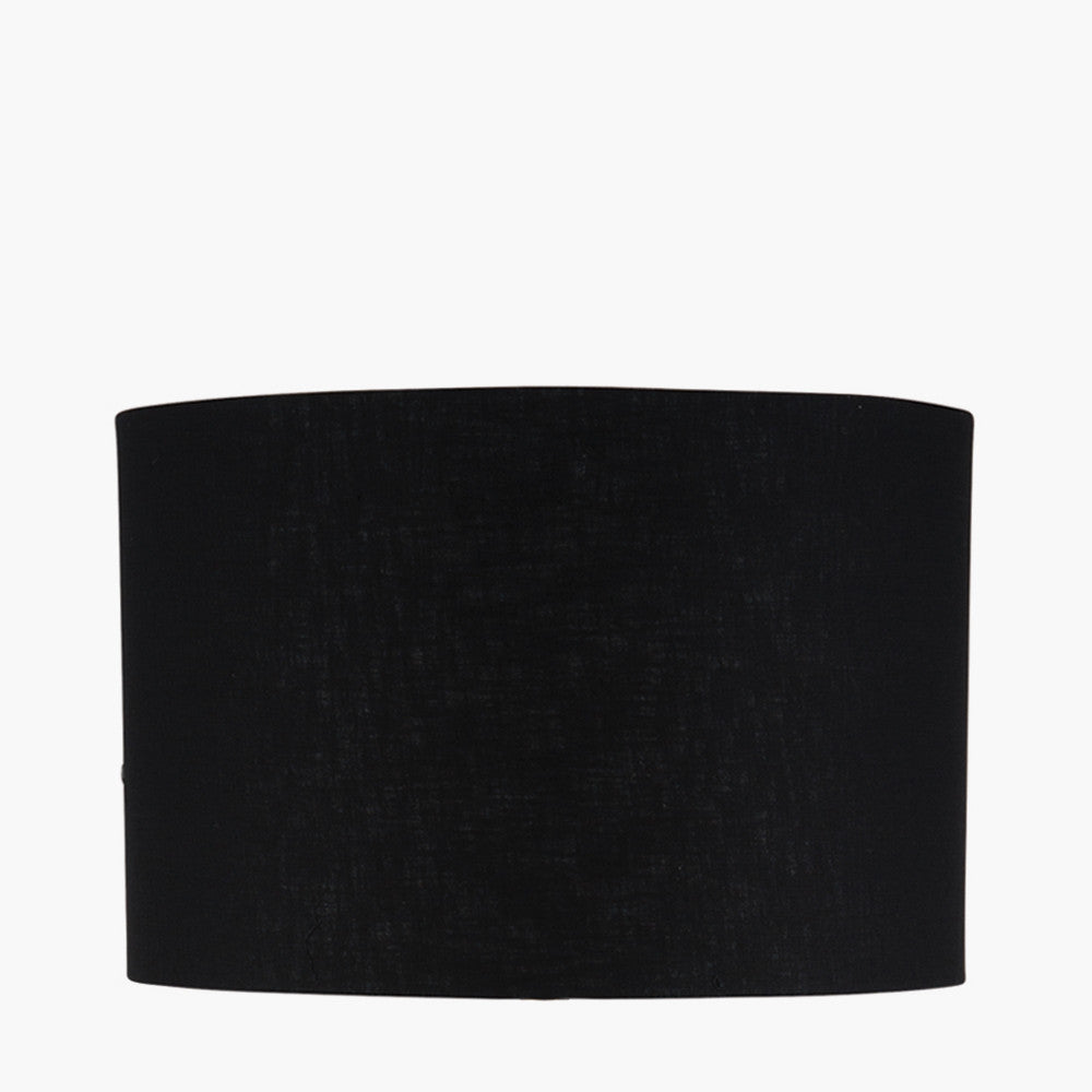 Harry 25cm Black Poly Cotton Cylinder Drum Shade for sale - Woodcock and Cavendish