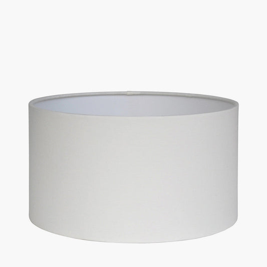 Harry 25cm Ivory Poly Cotton Cylinder Drum Shade for sale - Woodcock and Cavendish