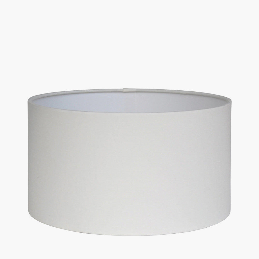 Harry 45cm Ivory Poly Cotton Cylinder Drum Shade for sale - Woodcock and Cavendish