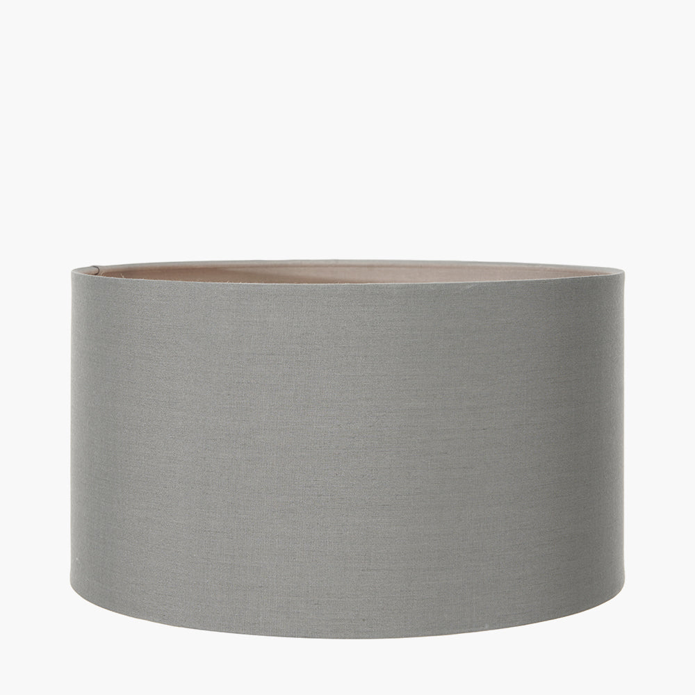 Harry 35cm Steel Grey Poly Cotton Cylinder Shade for sale - Woodcock and Cavendish
