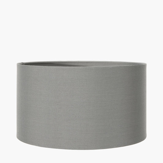 Harry 25cm Steel Grey Poly Cotton Cylinder Shade for sale - Woodcock and Cavendish