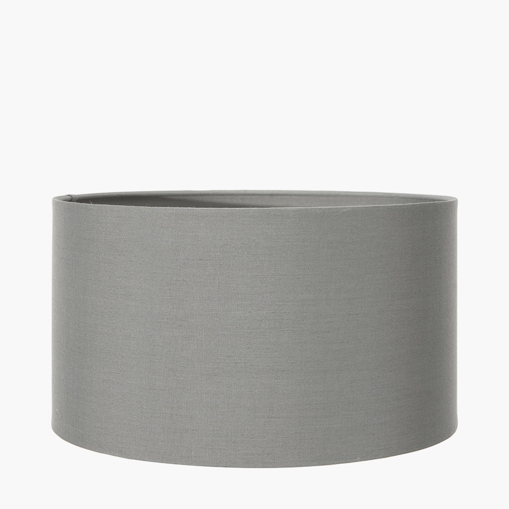 Harry 35cm Steel Grey Poly Cotton Cylinder Shade for sale - Woodcock and Cavendish