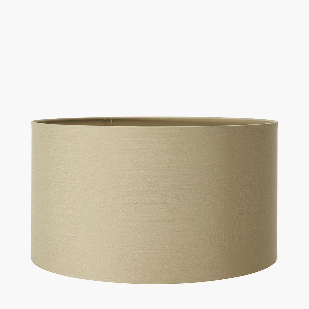 Harry 25cm Taupe Poly Cotton Cylinder Drum Shade for sale - Woodcock and Cavendish