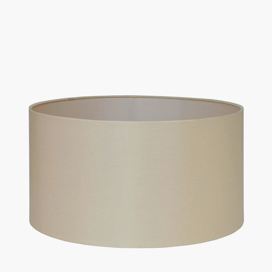 Zara 40cm Almond Silk Cylinder Drum Shade for sale - Woodcock and Cavendish