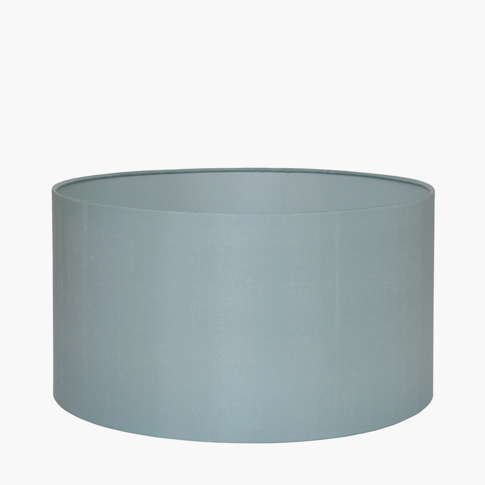 Zara 35cm Duck Egg Silk Lined Cylinder Shade for sale - Woodcock and Cavendish