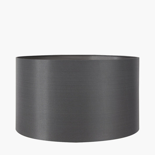 Zara 35cm Steel Grey Silk Lined Cylinder Shade for sale - Woodcock and Cavendish