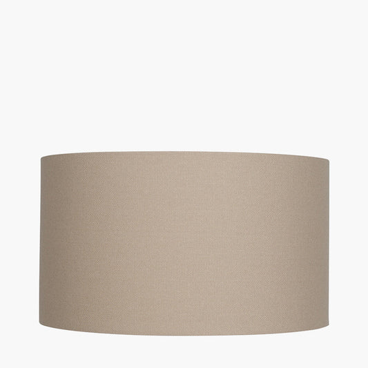 Henry 30cm Taupe Handloom Cylinder Shade for sale - Woodcock and Cavendish
