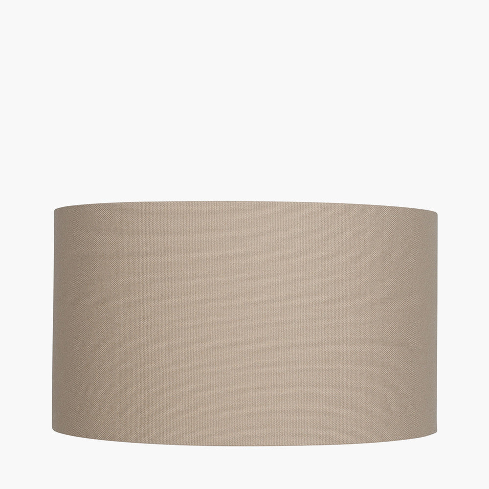 Henry 35cm Taupe Handloom Cylinder Shade for sale - Woodcock and Cavendish