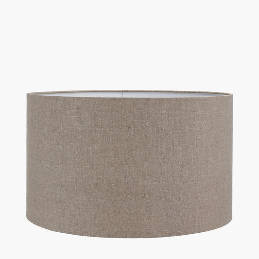 Edward 50cm Natural Linen Cylinder Shade for sale - Woodcock and Cavendish