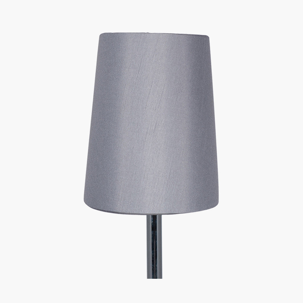 Martha 45cm Steel Grey Oval Polysilk Tapered Shade for sale - Woodcock and Cavendish