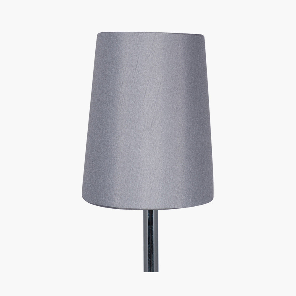 Martha 30cm Steel Grey Oval Polysilk Tapered Shade for sale - Woodcock and Cavendish